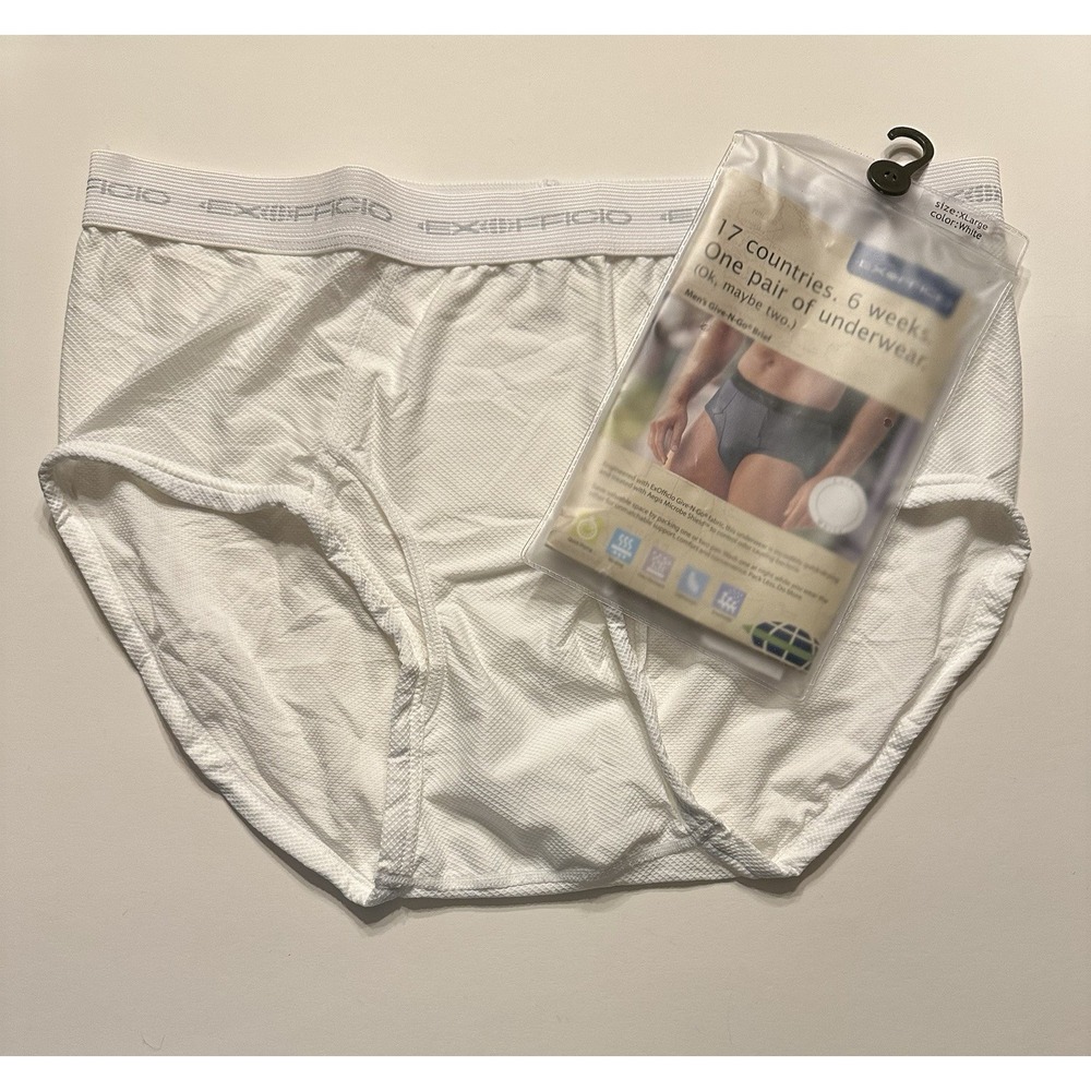 ExOfficio Give-N-Go Men's XL Brief Underwear Breathable White Quick-Dry
